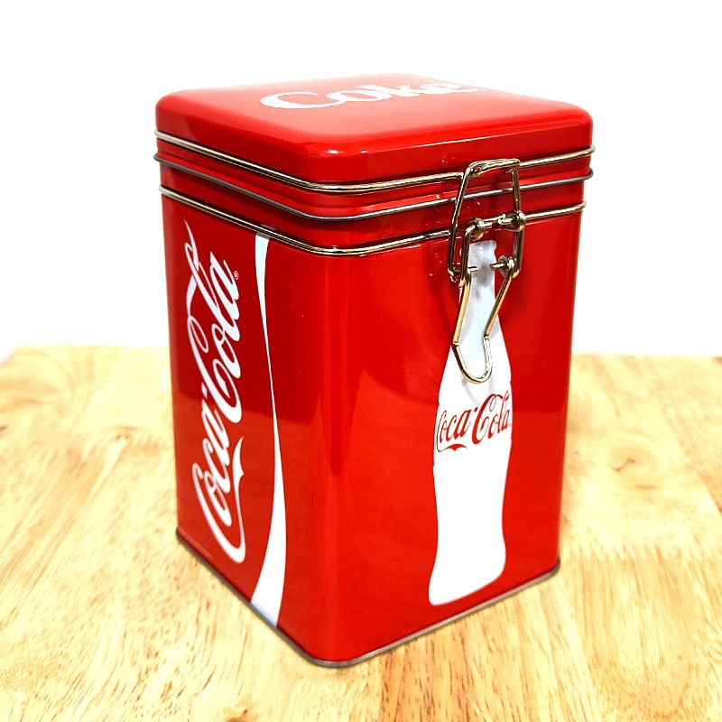 Coca Cola コカ コーラ 蓋付き 小物入れ かわいい 角型 保存容器