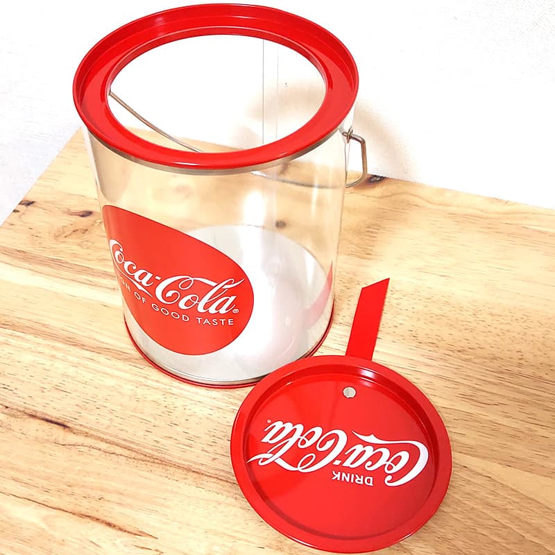 コカコーラ　運転免許証スリーブホルダー　ビンテージ　アメリカン雑貨 Coca Cola（コカコーラ） 小物入れ クリア キャニスター 蓋付き 正規