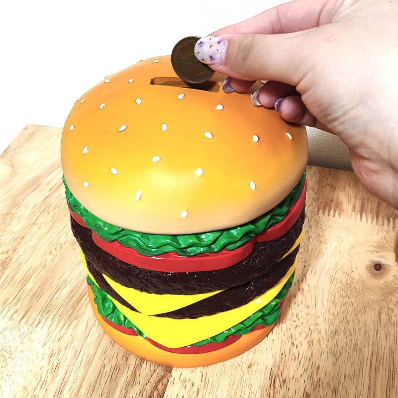 昭和レトロ　陶器　ハンバーガー 貯金箱 アメリカン 雑貨 インテリア 小物 アメリカン レトロ 貯金箱 ハンバーガー コインバンク アメリカン 雑貨