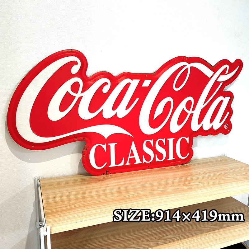Coca Cola（コカコーラ） ブリキ看板 クラシック ロゴ 正規品 ビッグ