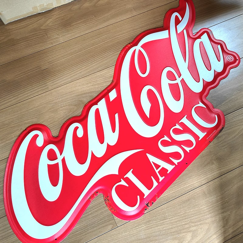 Coca Cola（コカコーラ） ブリキ看板 クラシック ロゴ 正規品 ビッグ