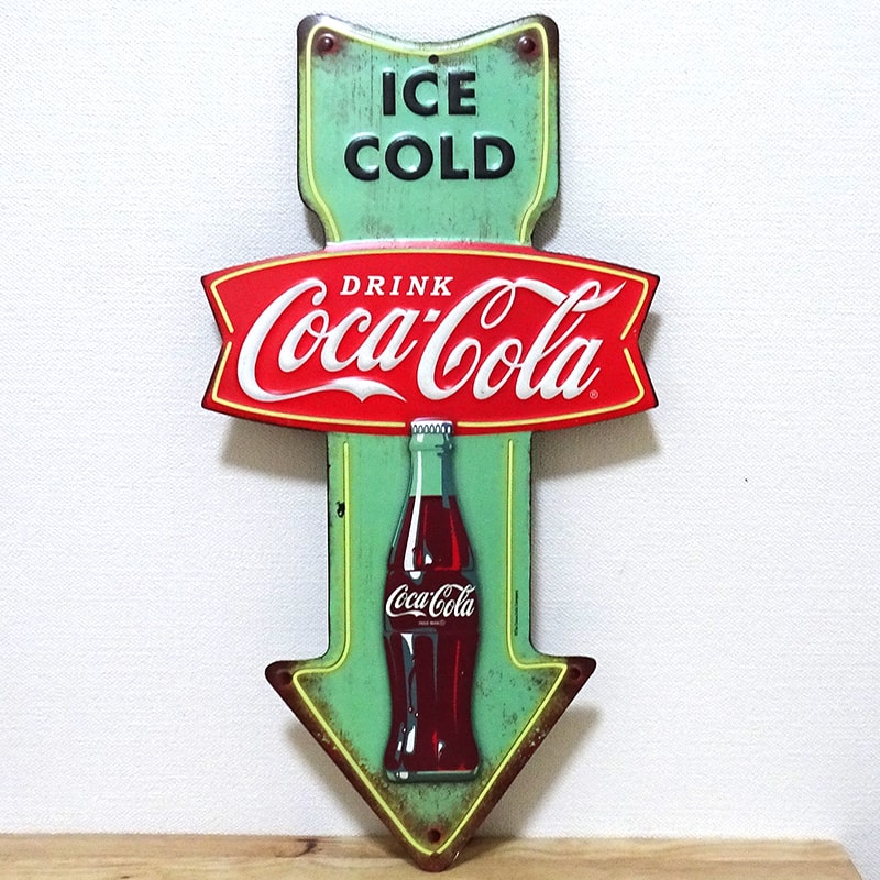 2枚壁掛けパネル プレート コカ・コーラ Coca-Cola 壁飾り ブリキ看板