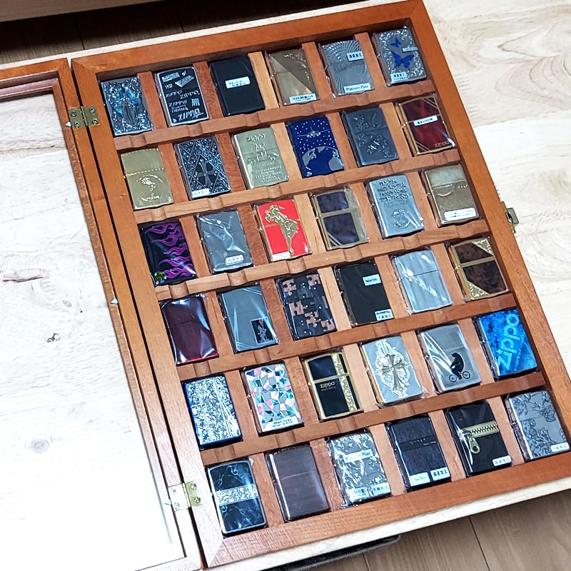 ZIPPO社製 絶版品 コレクションケース 6段 ディスプレイボックス 鍵付き 木製 レア 大容量収納 おしゃれ インテリア ジッポ ライター