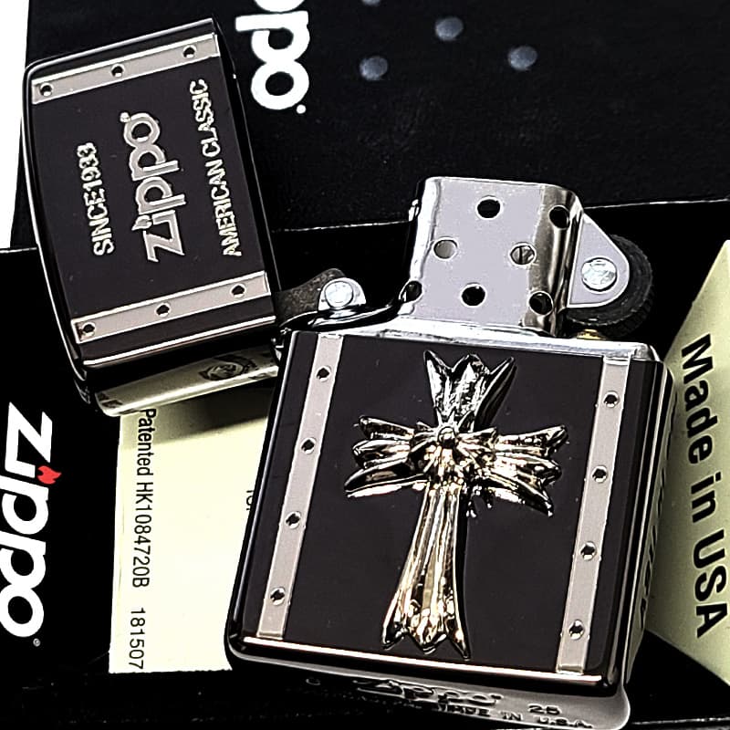 ZIPPO（ジッポー） 十字架 クロスメタル ジッポ ライター ガンメタ 