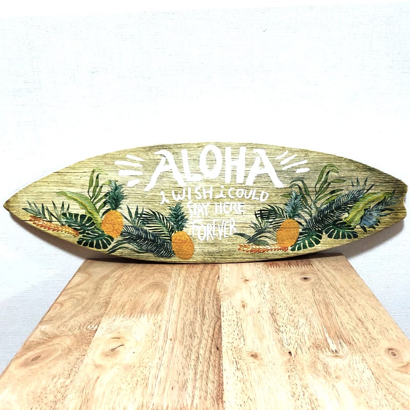 アメリカン レトロ 木製看板 サーフボード ハワイ ALOHA アンティーク