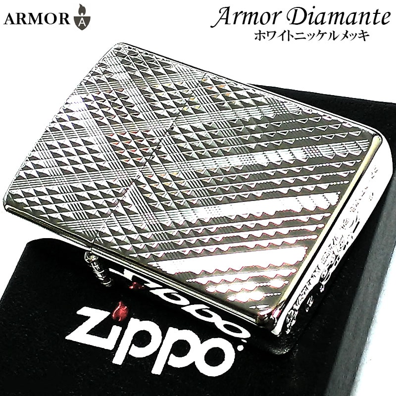 Zippo アーマー・ダイヤカット SVシルバー銀・両面彫刻 Armor 162S-2DC