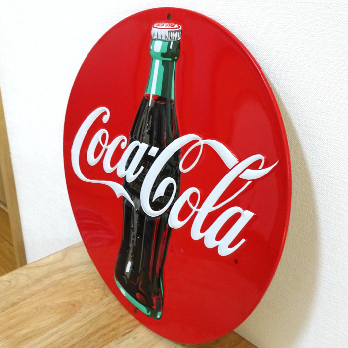 1990米国製 coca cola コカコーラ ブリキ看板 レトロ インテリア