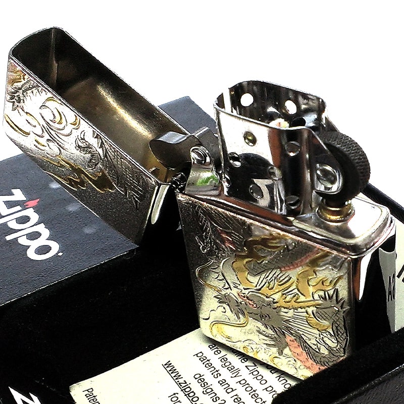 ZIPPO 和柄 ドラゴン ジッポ ライター シルバー 龍 日本 和風 竜