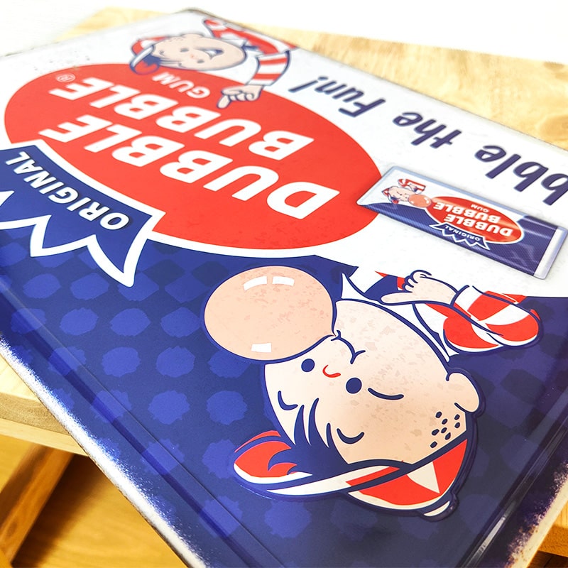 アメリカン レトロ ブリキ看板 可愛い ダブルバブル エンボス