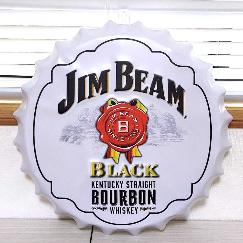 アメリカン レトロ JIM BEAM ブリキ看板 お酒 壁飾り 立体 ビアー