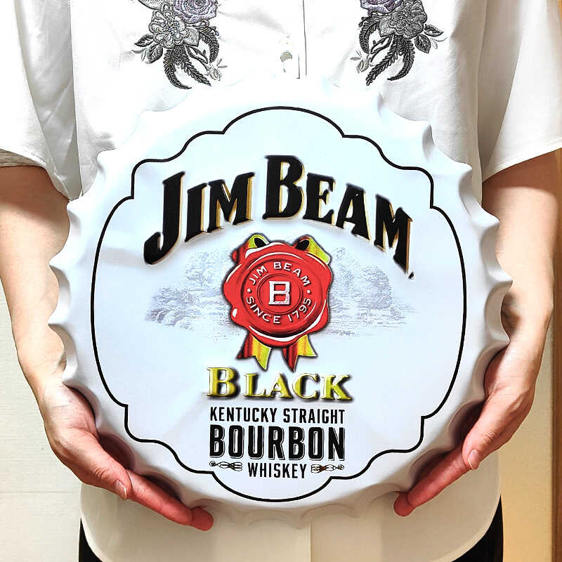 アメリカン レトロ JIM BEAM ブリキ看板 お酒 壁飾り 立体 ビアー