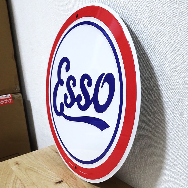ESSO エッソ ダイカット メタル サインボード B 看板 ブリキ看板