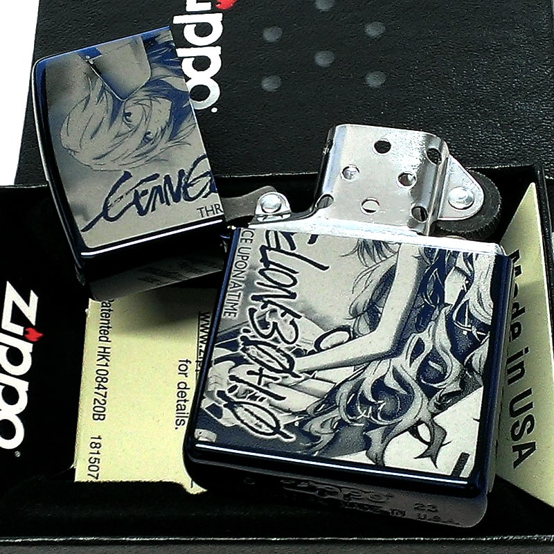 ZIPPO ライター エヴァンゲリオン 限定 綾波レイ ロングヘア シン・エヴァンゲリオン劇場版 ジッポ シリアルNo入り ブルーチタン