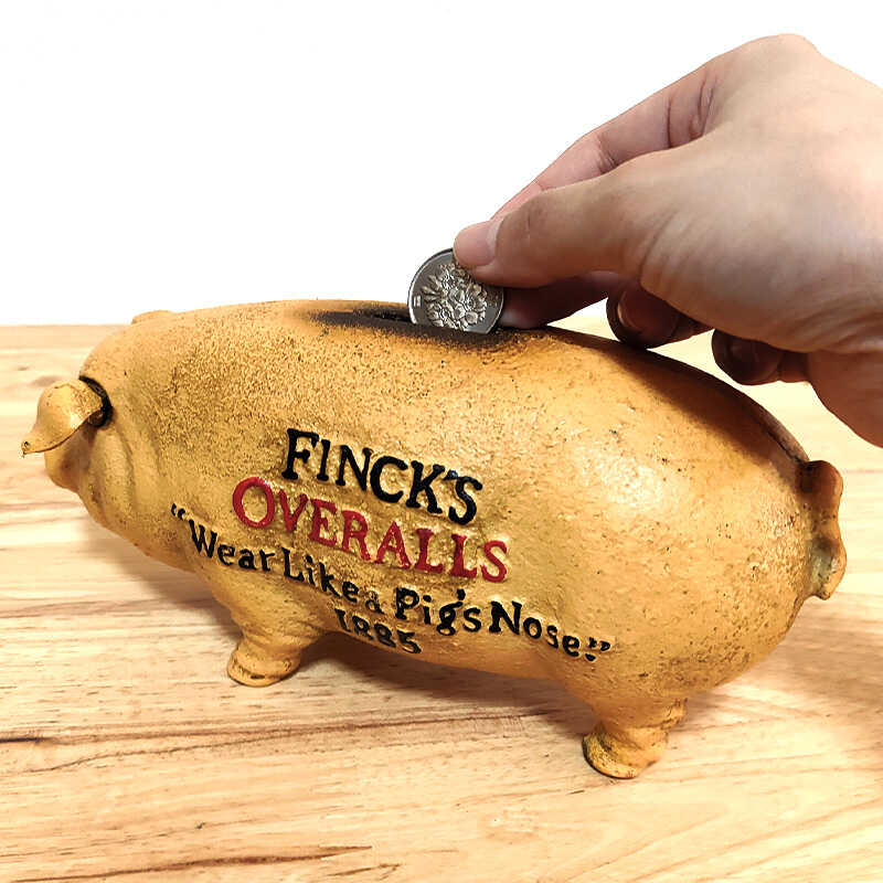 アメリカン レトロ コインバンク 貯金箱 キャストアイアン FINCKS PIG