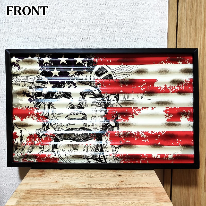 ブリキ看板 TinSign LibertyFlag Art Frame 自由の女神 大型 ティン