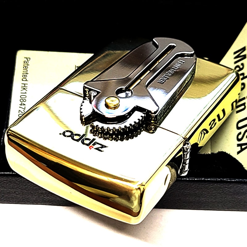 ジッポ　ライター　フリント　ディスペンサー　メタル貼り　Ｚｉｐｐｏ　ケース ZIPPO ライター フリントホルダーメタル シルバー＆ブラス