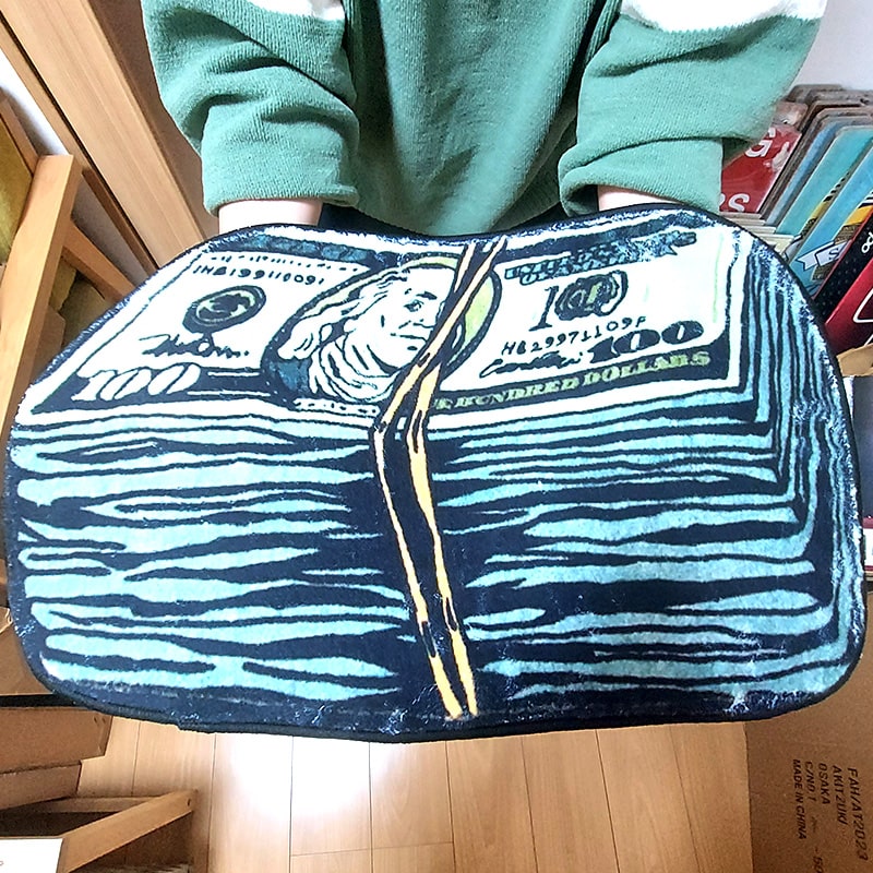 ドル札デザイン フリースマット 約60cm x 40cm ドル札 マット アメリカ