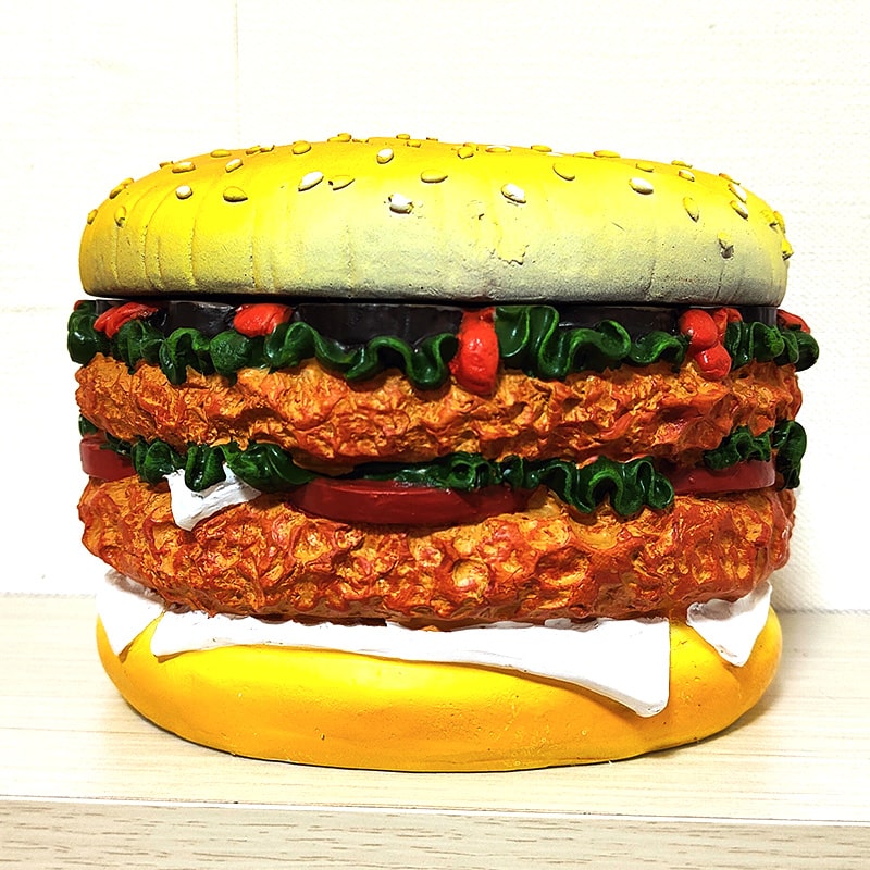 昭和レトロ　陶器　ハンバーガー 貯金箱 アメリカン 雑貨 インテリア 小物 小物入れ ハンバーガー アメリカン 置物 ヴィンテージ オールディーズ
