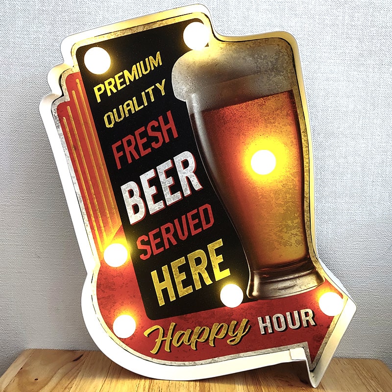 電飾看板 LED Sign ビール アメリカン クラシック FRESH BEER 壁掛け 