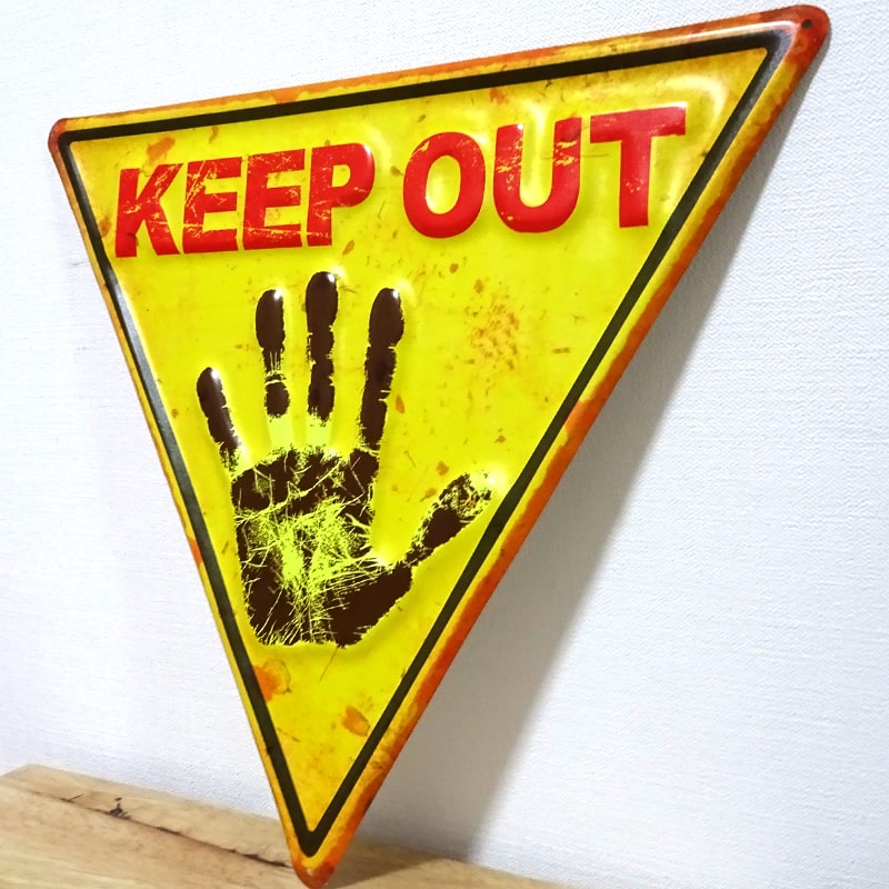 アメリカン レトロ ブリキ看板 ビンテージ KEEP OUT アンティーク