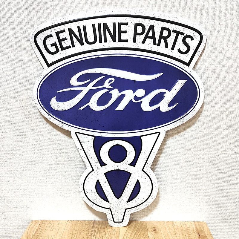Ford vintage Genuine Parts ヴィンテージ　看板 アメリカン レトロ ブリキ看板 フォードモーター おしゃれ 車 ロゴ