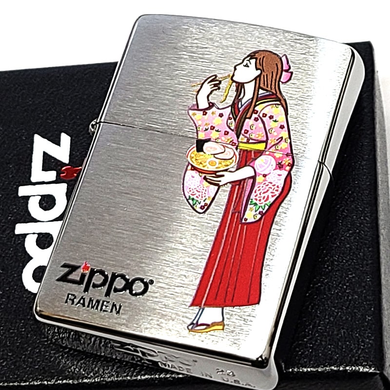 リクエスト商品　ビーズバッグ和装バッグ　ZIPPOジッポ 香港　セット売り ZIPPO（ジッポー） ライター 和柄 ラーメンレディ 女性 可愛い ジッポ