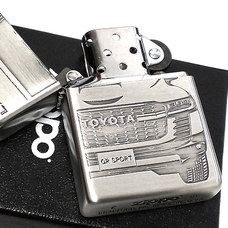 ZIPPO ライター TOYOTA ランドクルーザー GR SPORT ジッポ トヨタ全面監修 ランクル LAND CRUISER 車 シルバー  両面加工 かっこいい 彫刻