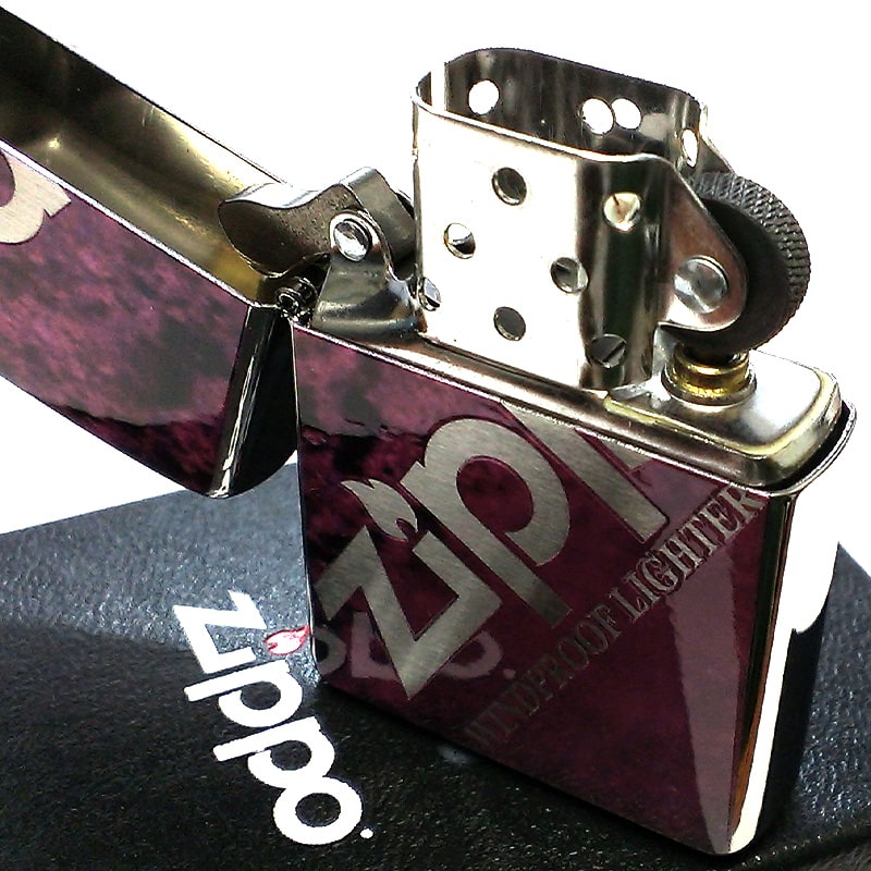 ZIPPO ライター グラデーション ジッポ ロゴ パープル