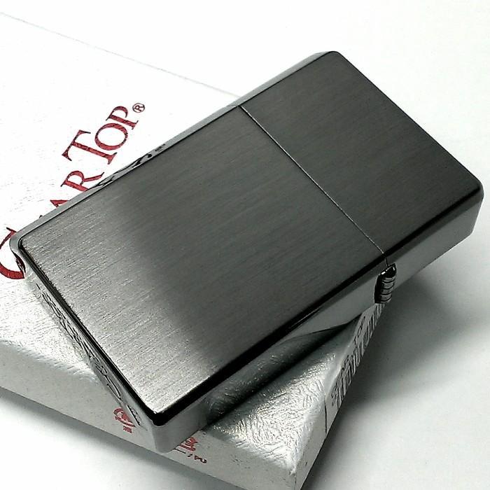 オイルライター ギアトップ 日本製 ライター ブラックニッケルサテン