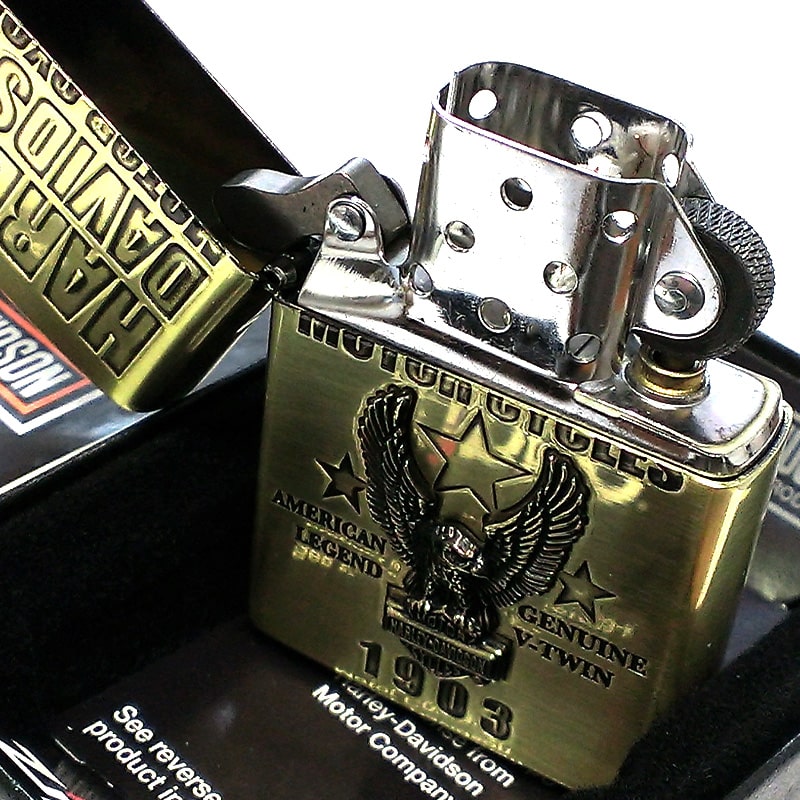 ZIPPO ライター ハーレー ダビッドソン ジッポ イーグルメタル HARLEY-DAVIDSON ロゴ 彫刻 アンティークゴールド 金 かっこいい  ブラス : hdp-60 : Zippoタバコケース喫煙具のハヤミ - 通販 - Yahoo!ショッピング