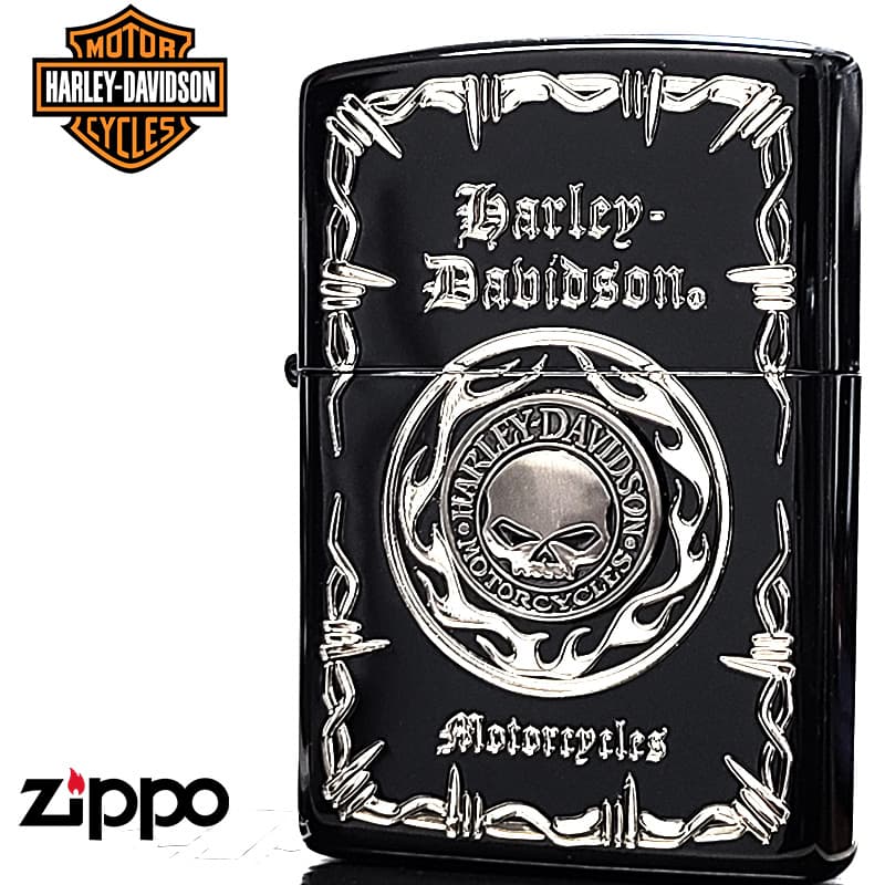ハーレーダビッドソン Zippoライター 未使用品 丸缶ケース付き ZIPPO（ジッポー） ライター ハーレーダビッドソン ジッポ イオン