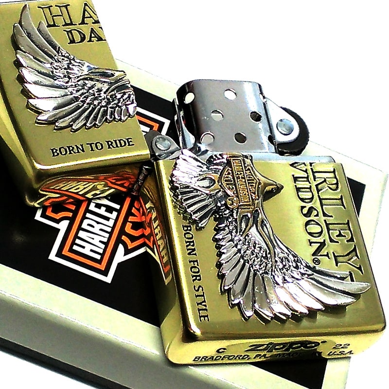 ZIPPO（ジッポー） ハーレー ダビッドソン 金銀 イーグル 鷹 シルバー
