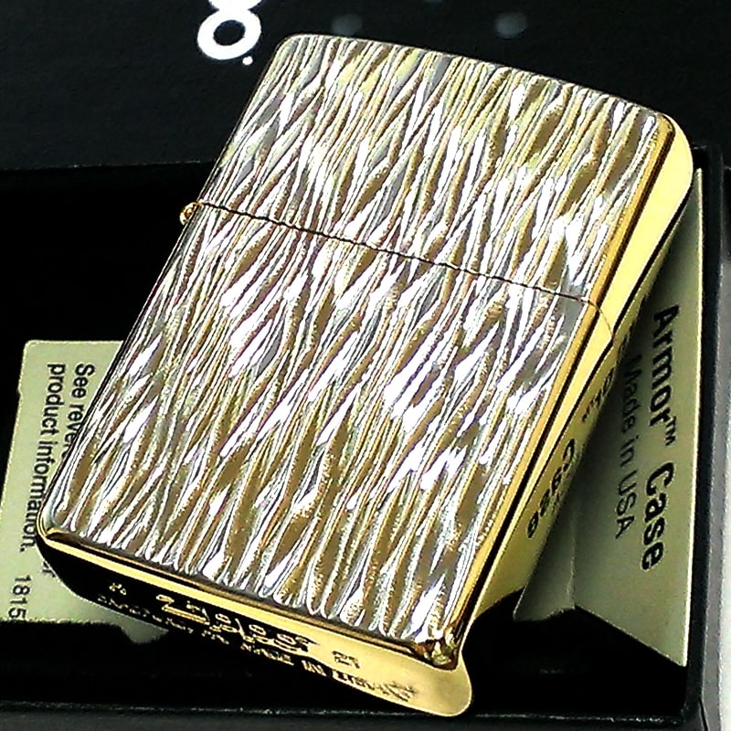 ZIPPO アーマー ジッポライター ゴールド 両面ダイヤカット 陽炎