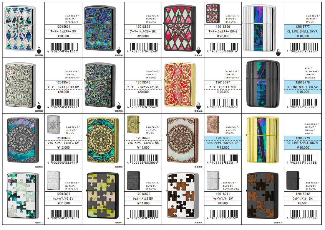 ZIPPO ライター 限定 ラインシェル ジッポー ゴールドインサイド