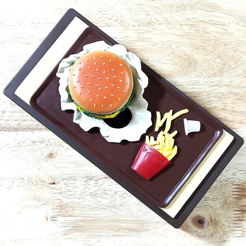 アメリカン レトロ ティッシュケース ハンバーガー ポテト かわいい
