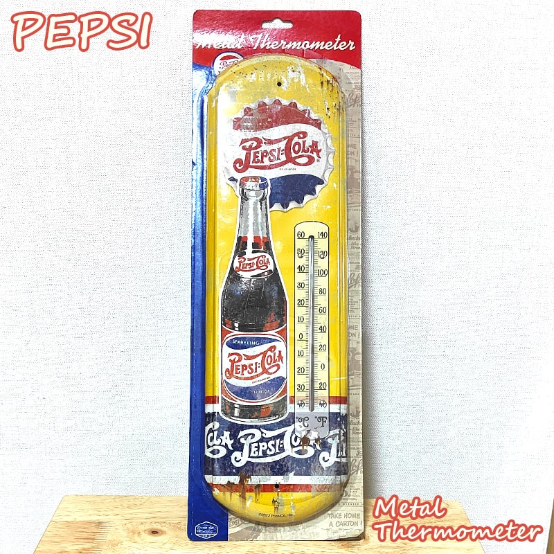 温度計 ペプシ メタル サーモメーター アメリカン 雑貨 PEPSI ブリキ