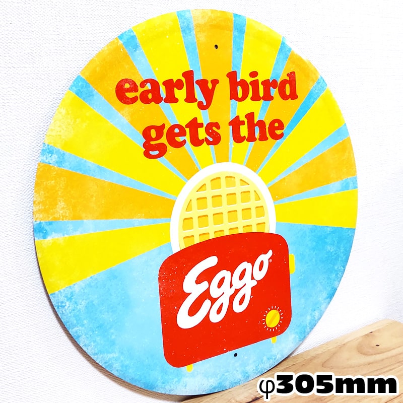 アメリカン レトロ ブリキ看板 Eggo ラウンドメタルサイン エゴ