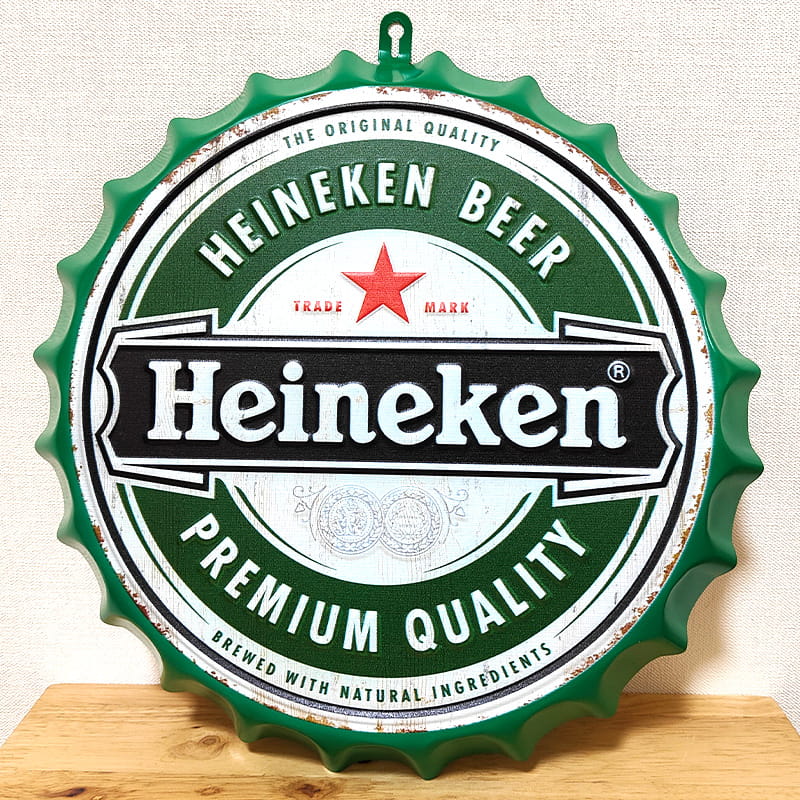 アメリカン レトロ ブリキ看板 Heineken ビール アンティーク 蓋