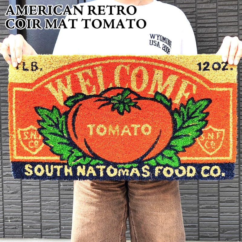 アメリカン レトロ 玄関マット ナチュラル WELCOME コイヤーマット