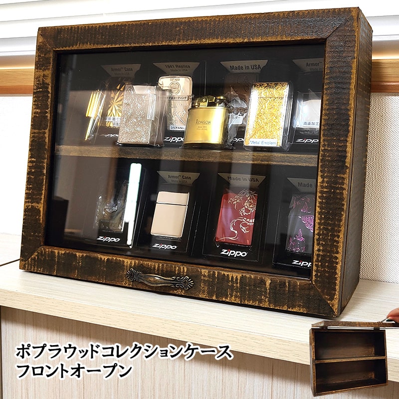 ZIPPOコレクションケース 木箱6段120個収納ケース中古品 ZIPPO（ジッポー） ZIPPO社製 絶版品 コレクションケース 6段
