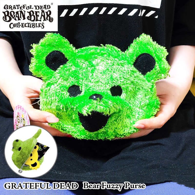 デッドベア　ぬいぐるみ　ミニポーチ 　キーホルダー 　グリーン　レア Grateful Dead（グレイトフル・デッド） デッドベア ポーチ 可愛い
