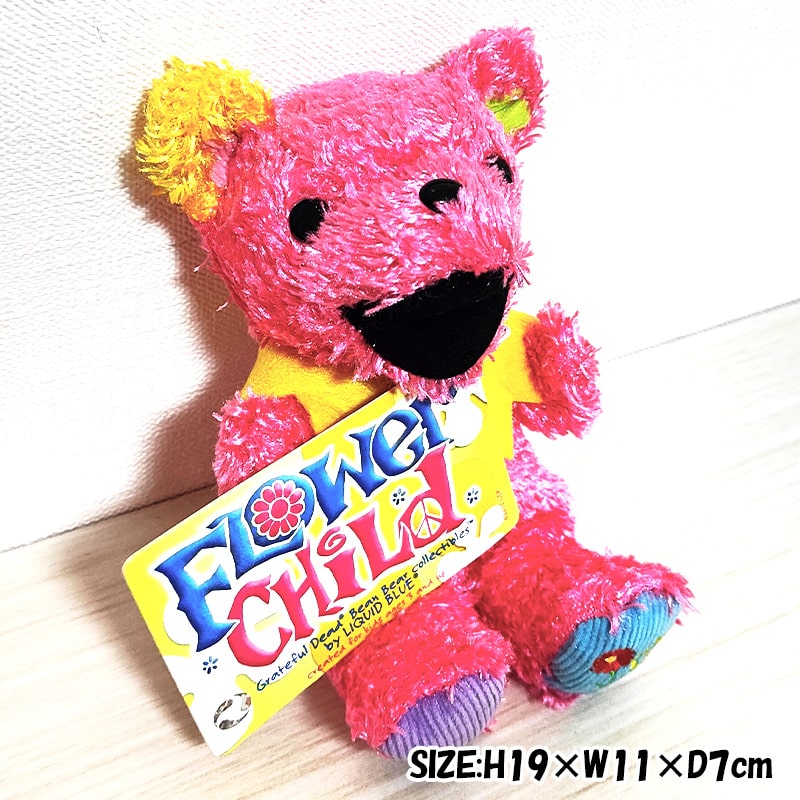 海外作家 一点物 テディベア くま ぬいぐるみ 花 飾りアートドール 美品 くま ぬいぐるみ グレイトフルデッド フラワーチャイルド 7インチ