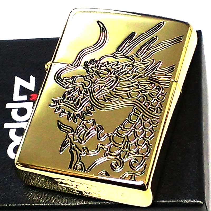 ZIPPO 和柄 龍 限定100個生産品 ジャパネスク プレミアム ライター 干支 辰 ジッポ ゴールド 昇り龍 金タンク かっこいい