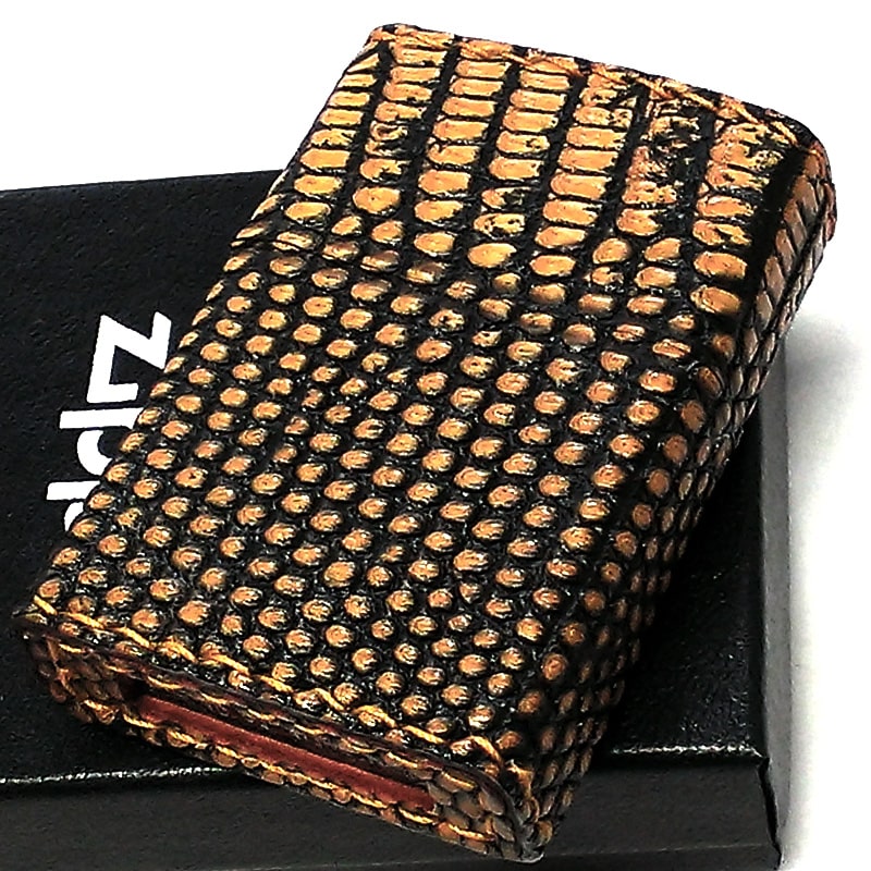 ZIPPO 本革巻き リザード ジッポ ライター 全面 トカゲ かっこいい 蜥蜴皮巻き 手縫い仕上げ おしゃれ メンズ 高級 ギフト プレゼント