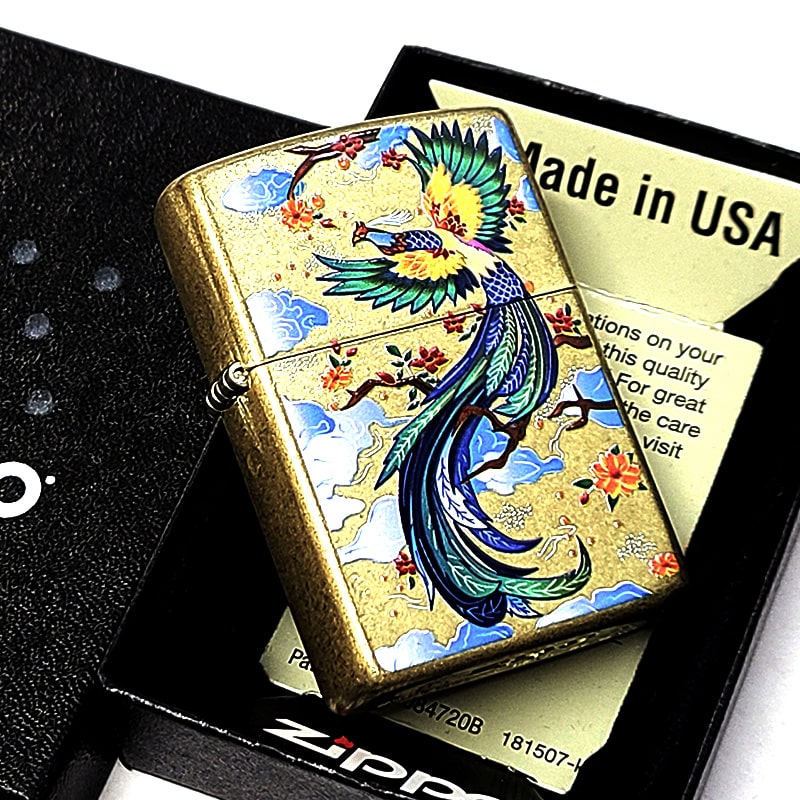 ZIPPO（ジッポー） ライター 鳳凰 和柄 着物 ブラスバレル仕上げ 