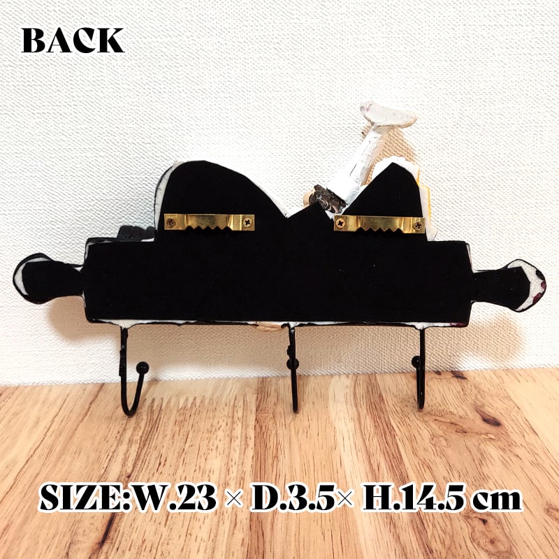 壁掛け トリプルフック フレンチシェフ おじさん 可愛い 3連 収納