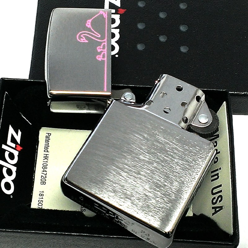 ZIPPO（ジッポー） かわいい 白鳥 レーザー彫刻 シルバーサテン ジッポ