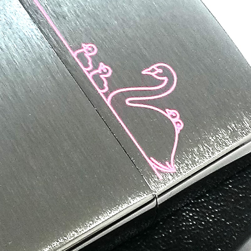 ZIPPO（ジッポー） かわいい 白鳥 レーザー彫刻 シルバーサテン ジッポ