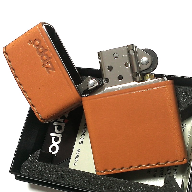 ZIPPO（ジッポー） 革巻き ジッポ ライター おしゃれ ライトブラウン 