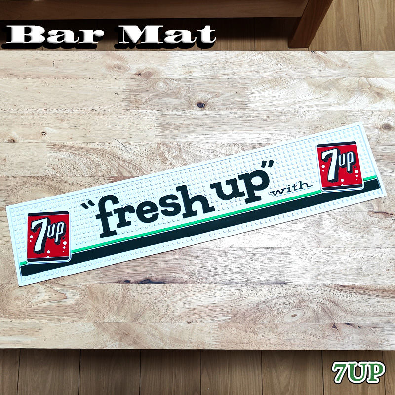 アメリカン レトロ バーマット 7UP flesh up 雑貨 ラバー セブン